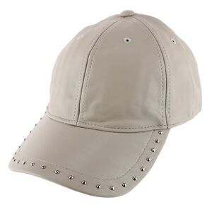 CTM Women's Leather Rivet Baseball Cap